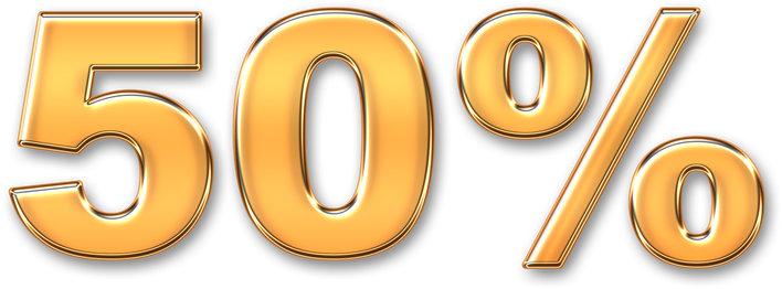 Golden 50% Typography